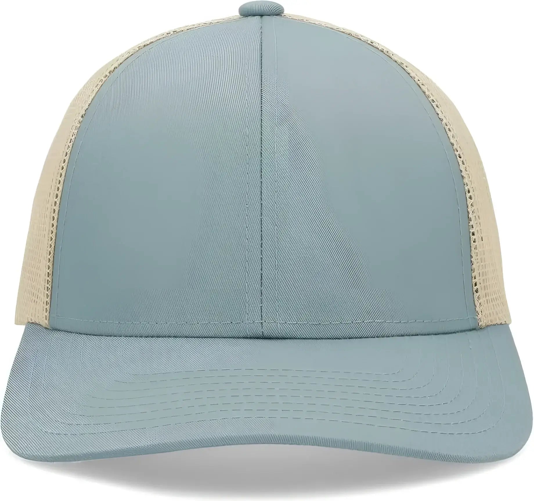 Pacific Headwear P114 Low-Pro Trucker Cap - Smoke Blue Beige Smoke Blue