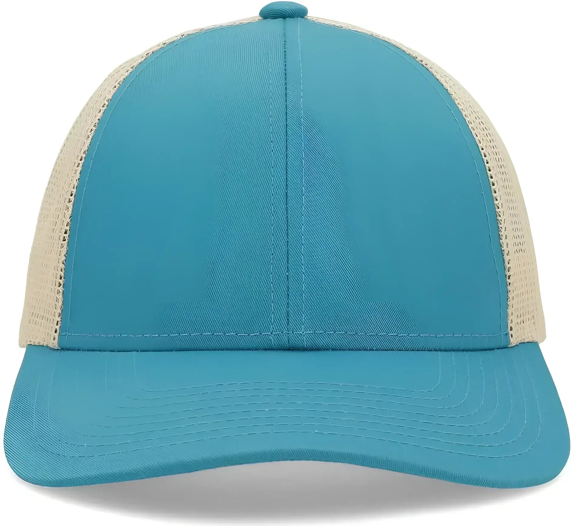 Pacific Headwear P114 Low-Pro Trucker Cap - Teal Beige Teal - Teal Beige Teal / 7’’ - 7 7/8’’