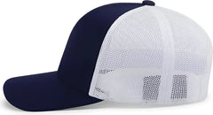 Pacific Headwear P114 Low-Pro Trucker Cap - True Navy White True Navy - True Navy White True Navy / 7’’ - 7 7/8’’