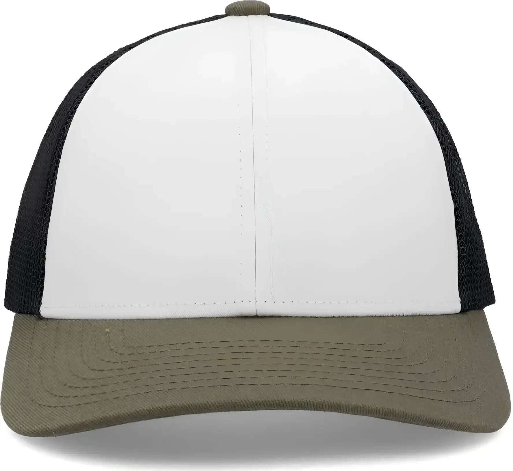 Pacific Headwear P114 Low-Pro Trucker Cap - White Light Charcoal Moss