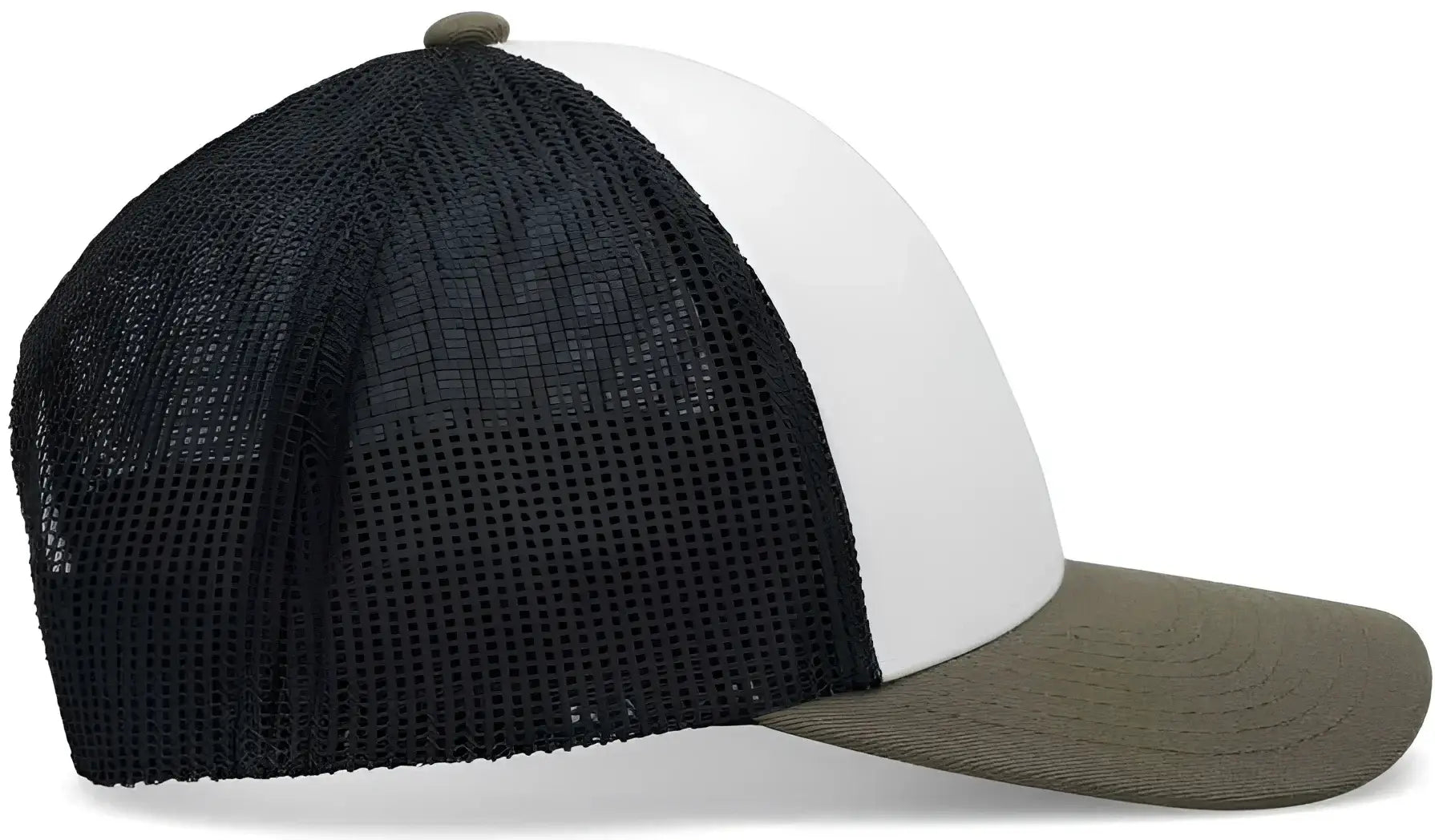Pacific Headwear P114 Low-Pro Trucker Cap - White Light Charcoal Moss