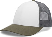 Pacific Headwear P114 Low-Pro Trucker Cap - White Light Charcoal Moss - White Light Charcoal Moss / 6 1/2’’ - 7’’