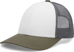 Pacific Headwear P114 Low-Pro Trucker Cap - White Light Charcoal Moss - White Light Charcoal Moss / 6 1/2’’ - 7’’