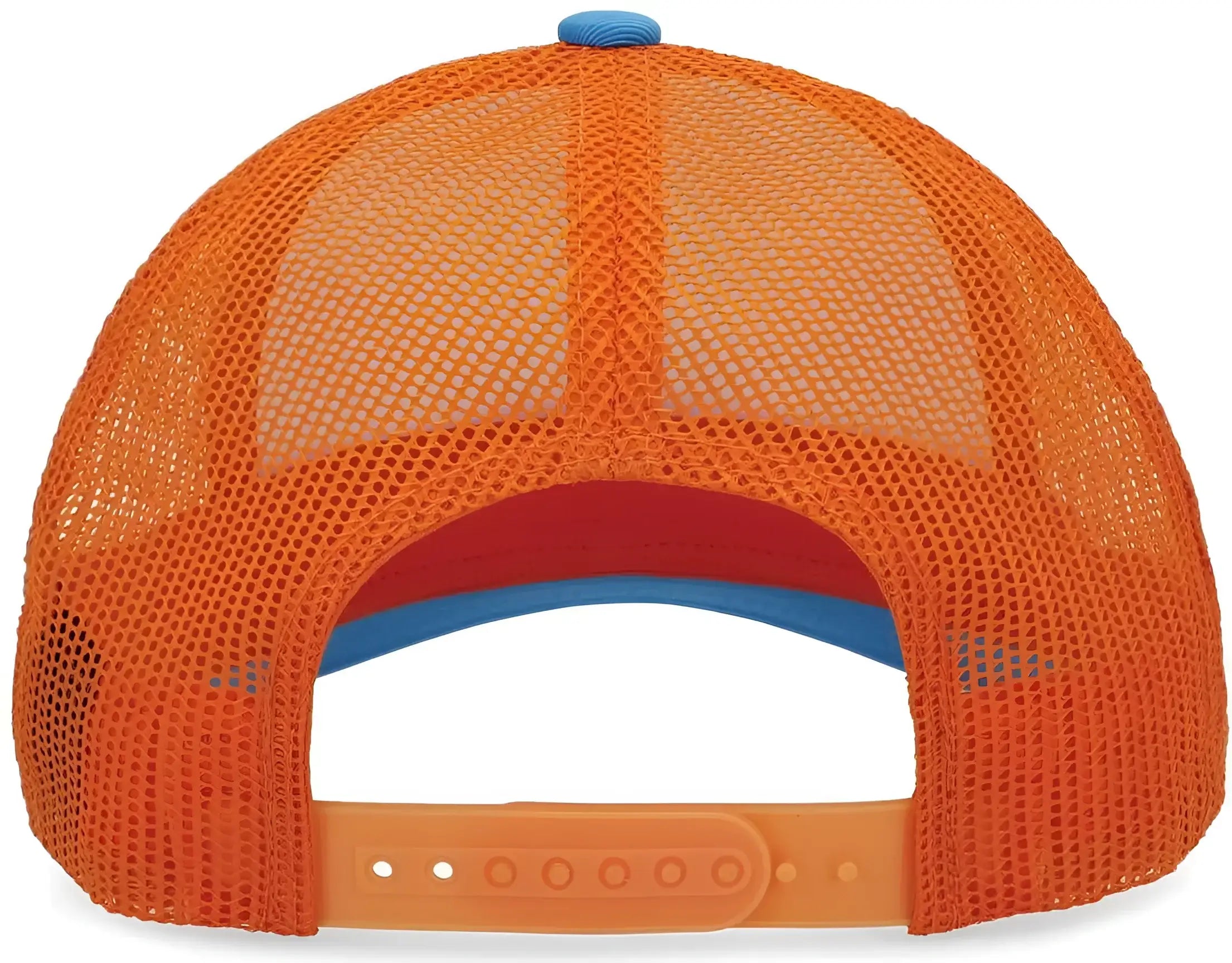 Pacific Headwear P114 Low-Pro Trucker Cap - White Neon Orange Panther Teal