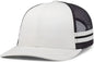 Pacific Headwear P115 Low-Profile Stripe Trucker Cap - Birch Light Charcoal Birch - Birch Light Charcoal Birch / 7’’