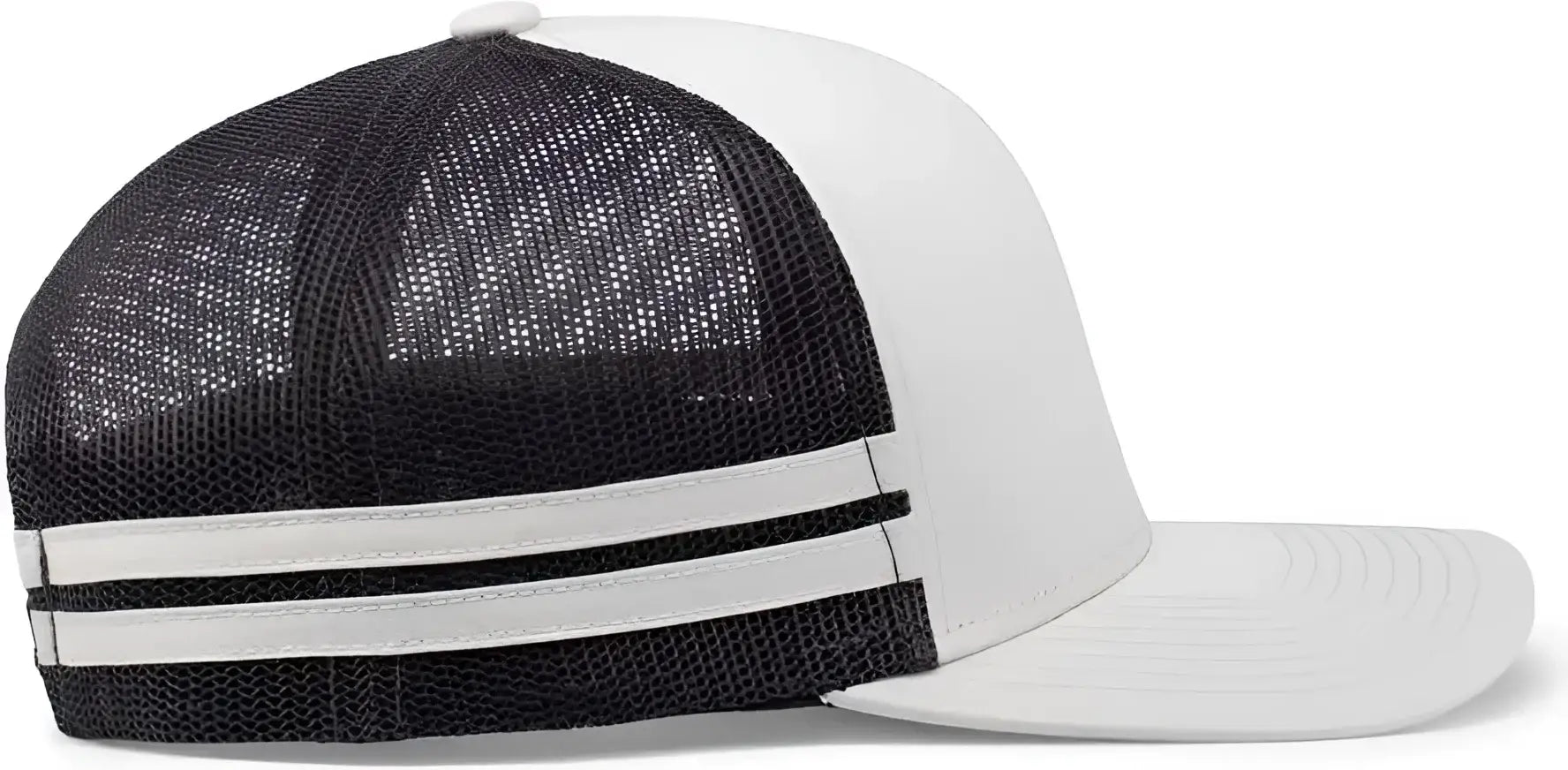 Pacific Headwear P115 Low-Profile Stripe Trucker Cap - Birch Light Charcoal Birch - Birch Light Charcoal Birch / 7’’