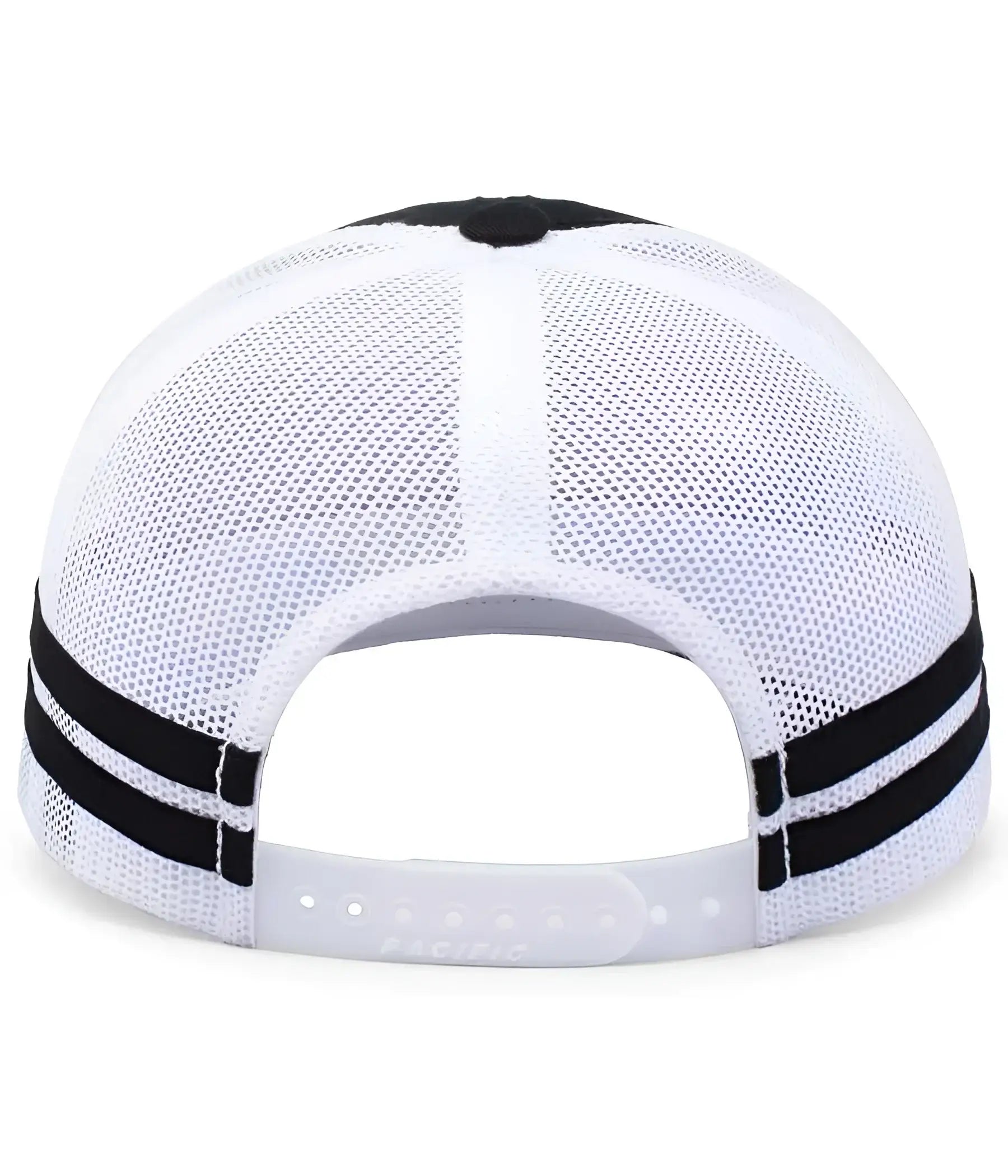 Pacific Headwear P115 Low-Profile Stripe Trucker Cap - Black White Black - Black White Black / 7’’ - 7 7/8’’