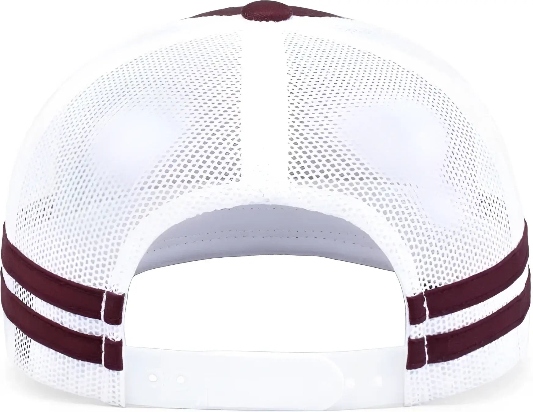 Pacific Headwear P115 Low-Profile Stripe Trucker Cap - Maroon White Maroon - Maroon White Maroon / 7’’ - 7 7/8’’