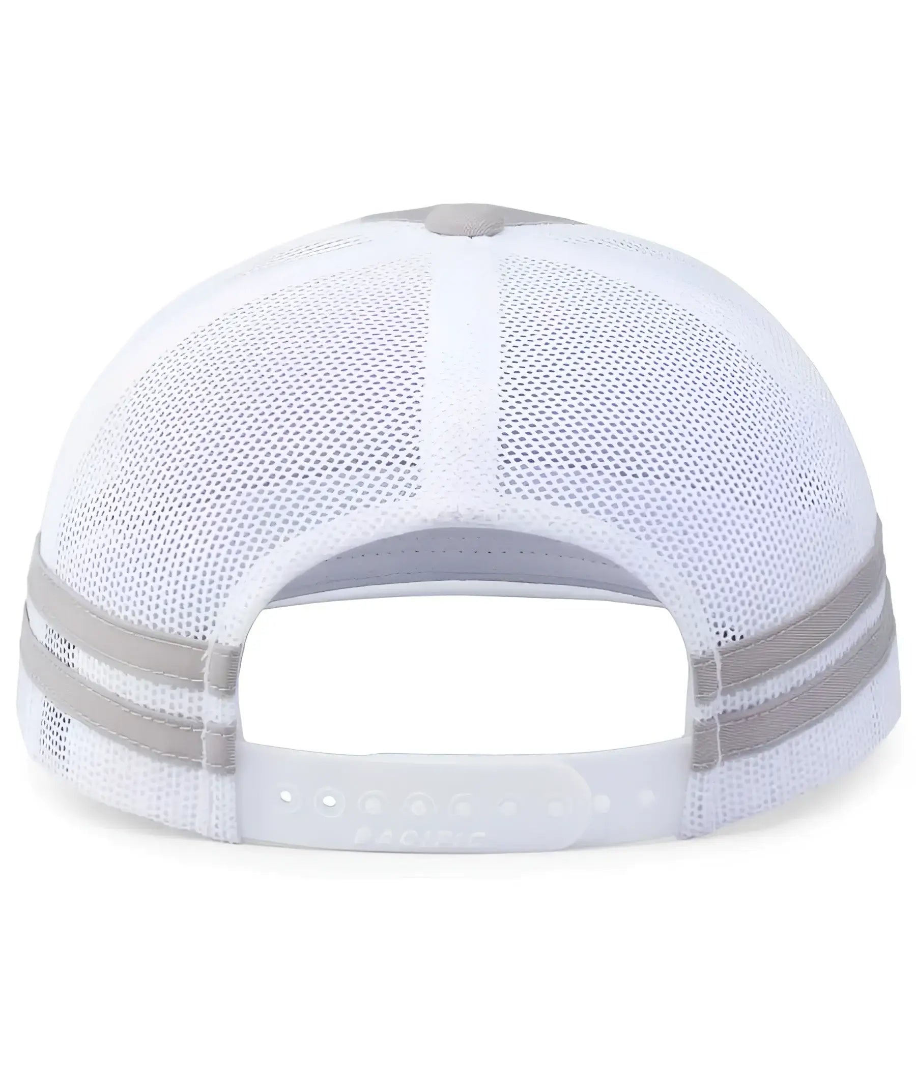 Pacific Headwear P115 Low-Profile Stripe Trucker Cap - Silver White Silver - Silver White Silver / 7’’ - 7 7/8’’