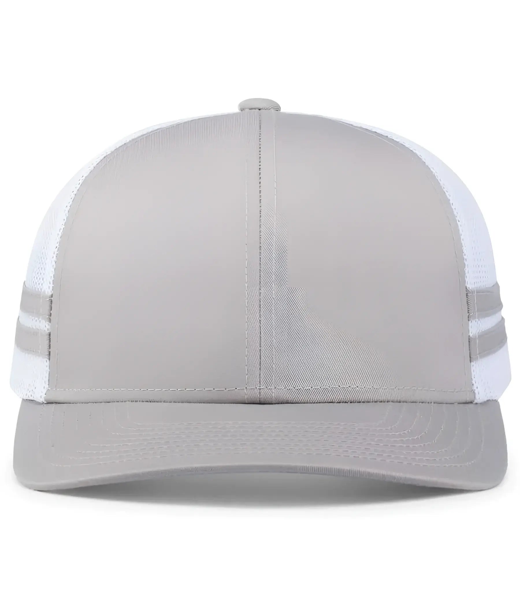 Pacific Headwear P115 Low-Profile Stripe Trucker Cap - Silver White Silver - Silver White Silver / 7’’ - 7 7/8’’