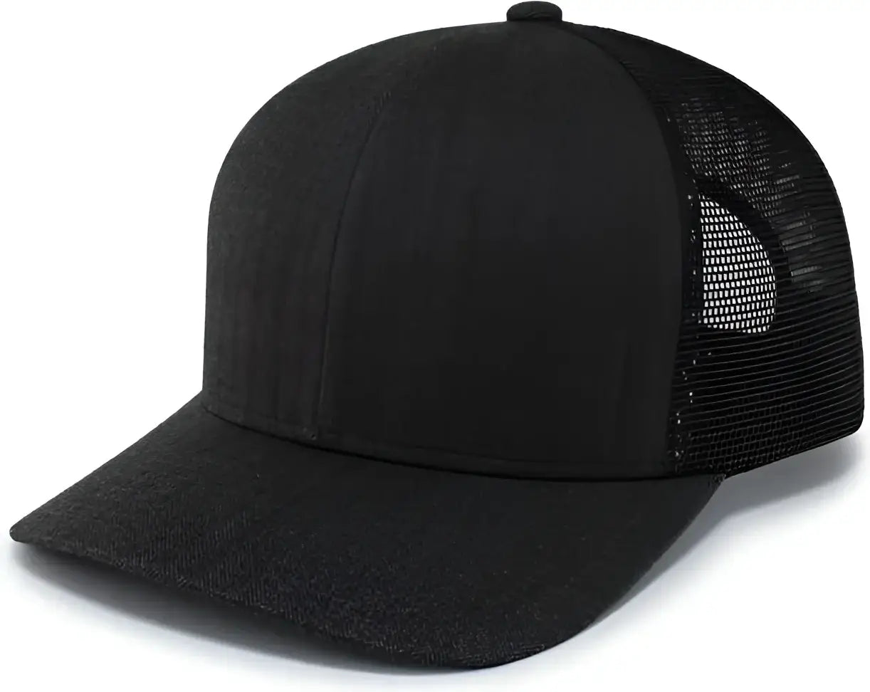 Pacific Headwear P124 Herringbone Trucker Cap - Light Charcoal Black Light Charcoal - Light Charcoal Black Light