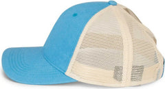 Pacific Headwear P130 Ladies Ponytail Cap - Light Blue Beige Light Blue - Blue Khaki / 7’’ 7 7/8’’