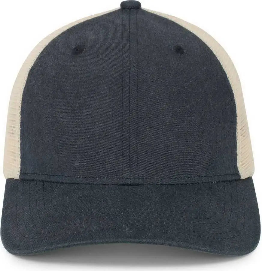 Pacific Headwear P130 Ladies Ponytail Cap - Navy Beige Navy - Navy Khaki / 7’’ 7 7/8’’
