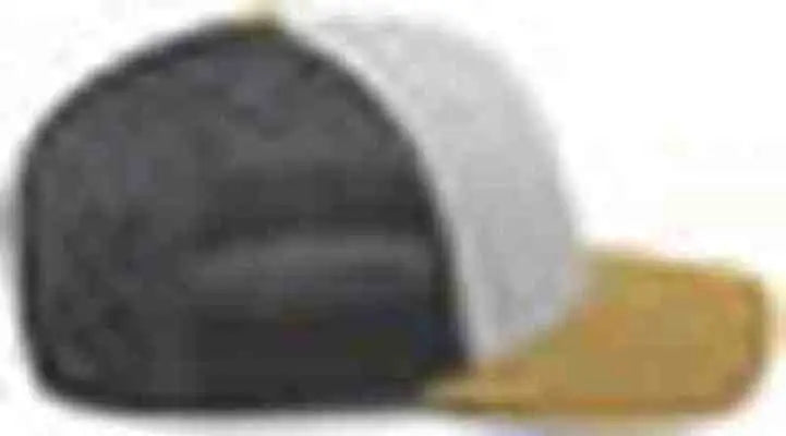 Pacific Headwear P151 Trucker Pacflex Snapback Cap - Heather Grey Lt Charcoal Amber Gold - Gray Gold / 7’’ 7 7/8’’