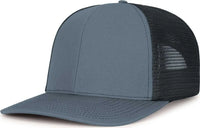 Pacific Headwear P151S Contrast Stitch Trucker Pacflex Snapback Cap - Graphite Black Graphite - Dark Gray Black / 7’’ 7