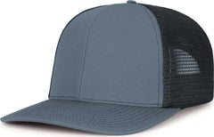 Pacific Headwear P151S Contrast Stitch Trucker Pacflex Snapback Cap - Graphite Black Graphite - Dark Gray Black / 7’’ 7