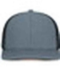 Pacific Headwear P151S Contrast Stitch Trucker Pacflex Snapback Cap - Graphite Black Graphite - Dark Gray Black / 7’’ 7