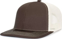 Pacific Headwear P151S Contrast Stitch Trucker Pacflex Snapback Cap - Grey Brown Beige Grey Brown - Gray Brown / 7’’ 7