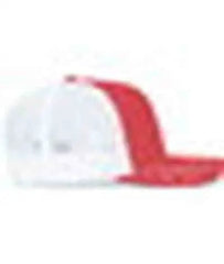 Pacific Headwear P151S Contrast Stitch Trucker Pacflex Snapback Cap - Red White Red - Red White / 7’’ 7 7/8’’