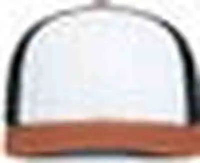 Pacific Headwear P151S Contrast Stitch Trucker Pacflex Snapback Cap - White Light Charcoal Rust - White Gray / 7’’ 7