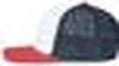 Pacific Headwear P151S Contrast Stitch Trucker Pacflex Snapback Cap White Navy Red White Navy / 7’’ 7 7/8’’