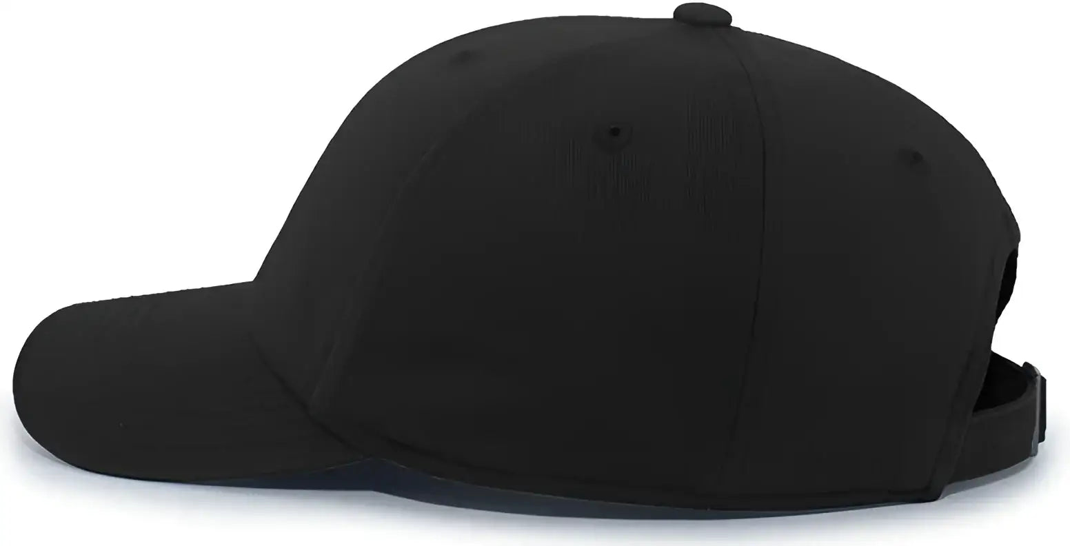 Pacific Headwear P200 Hybrid Cotton Dad Cap - Black - Black / 7’’ - 7 7/8’’
