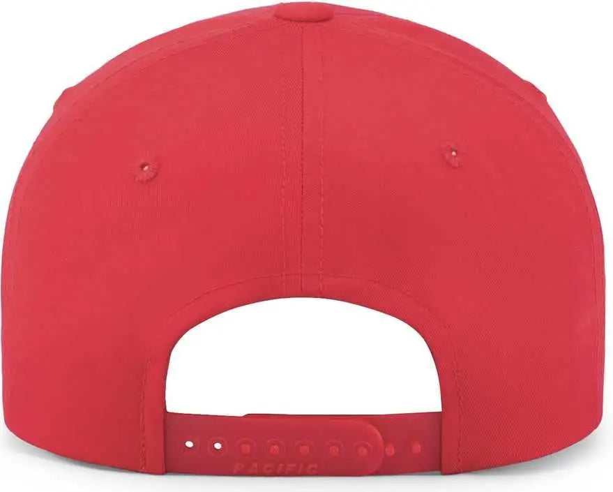 Pacific Headwear P208 Hybrid Snapback Dad Cap - Red - Red / 7’’ - 7 7/8’’