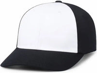 Pacific Headwear P208 Hybrid Snapback Dad Cap - White Black Black - White Black Black / 7’’ - 7 7/8’’