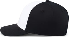 Pacific Headwear P208 Hybrid Snapback Dad Cap - White Black Black - White Black Black / 7’’ - 7 7/8’’