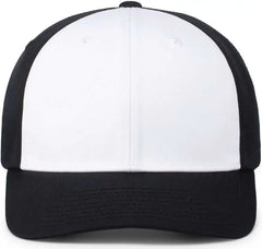 Pacific Headwear P208 Hybrid Snapback Dad Cap - White Black Black - White Black Black / 7’’ - 7 7/8’’