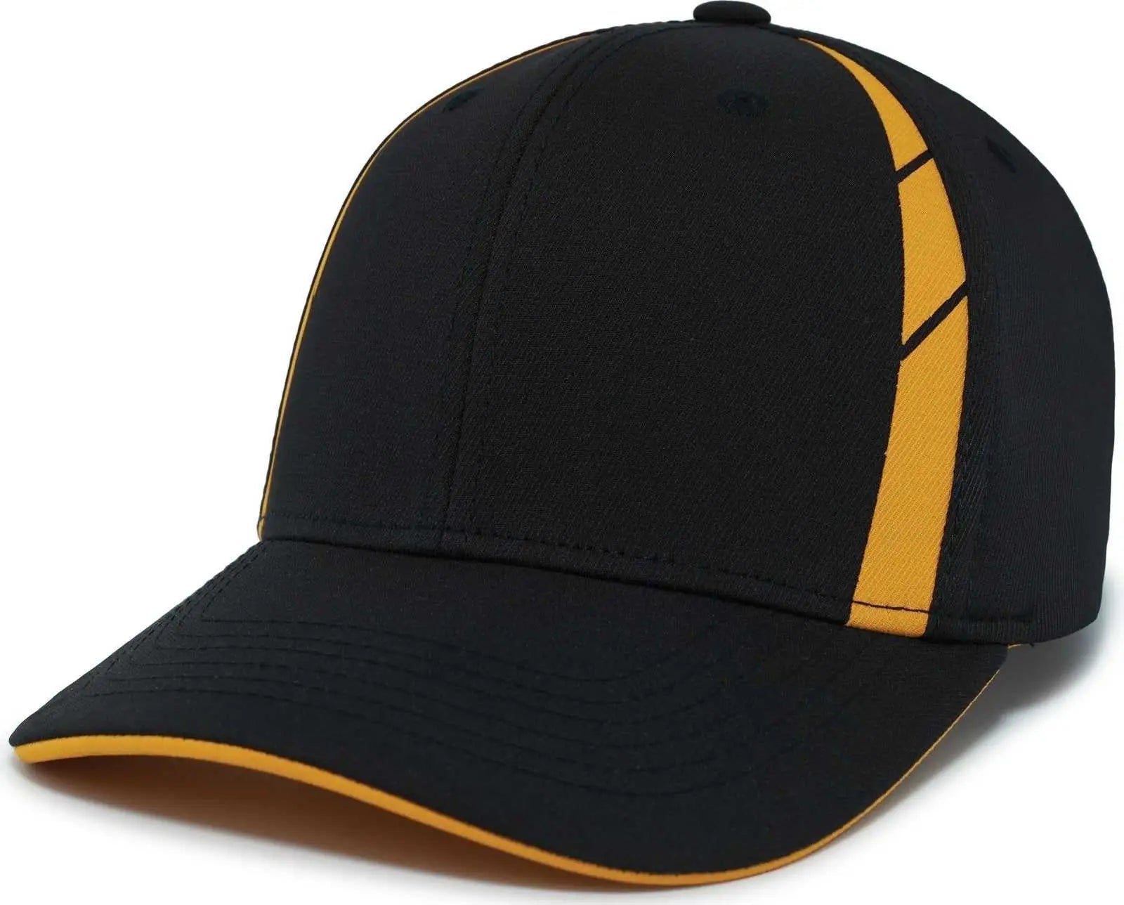 Pacific Headwear P303 Coolcore Sideline Snapback Cap - Black Gold - Black Gold / 7’’ - 7 7/8’’