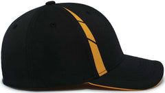Pacific Headwear P303 Coolcore Sideline Snapback Cap - Black Gold - Black Gold / 7’’ - 7 7/8’’