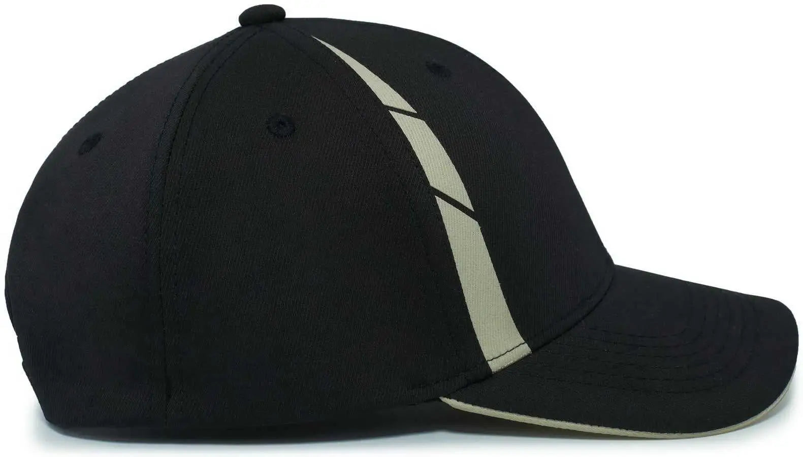 Pacific Headwear P303 Coolcore Sideline Snapback Cap - Black Vegas Gold - Black Vegas Gold / 7’’ - 7 7/8’’