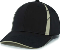 Pacific Headwear P303 Coolcore Sideline Snapback Cap - Black Vegas Gold - Black Vegas Gold / 7’’ - 7 7/8’’