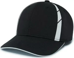 Pacific Headwear P303 Coolcore Sideline Snapback Cap - Black White - Black White / 7’’ - 7 7/8’’