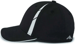 Pacific Headwear P303 Coolcore Sideline Snapback Cap - Black White - Black White / 7’’ - 7 7/8’’