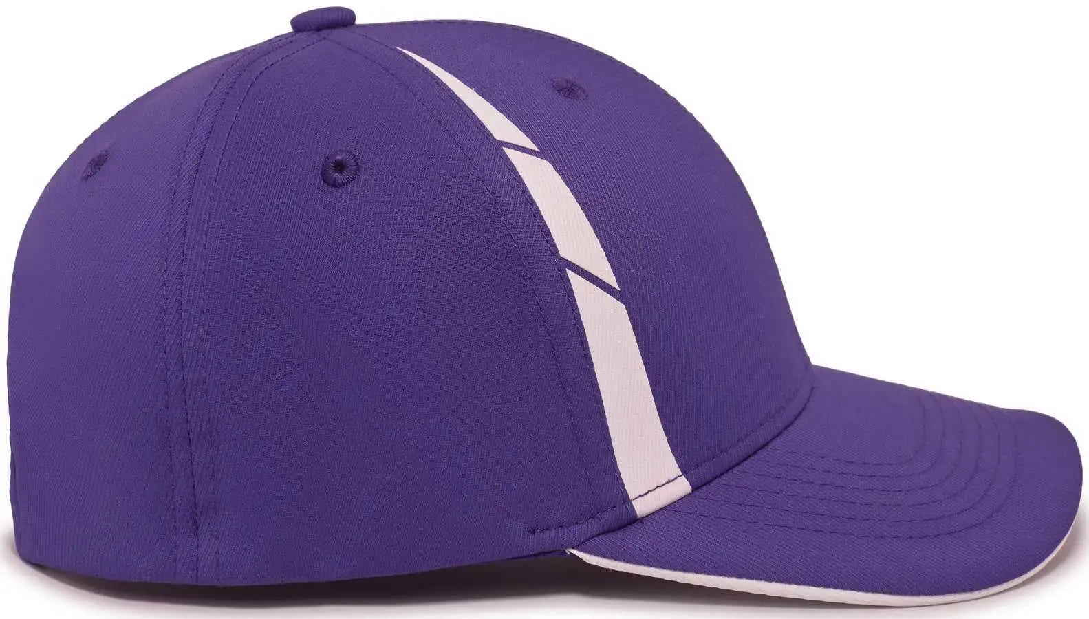 Pacific Headwear P303 Coolcore Sideline Snapback Cap - Purple White - Purple White / 7’’ - 7 7/8’’