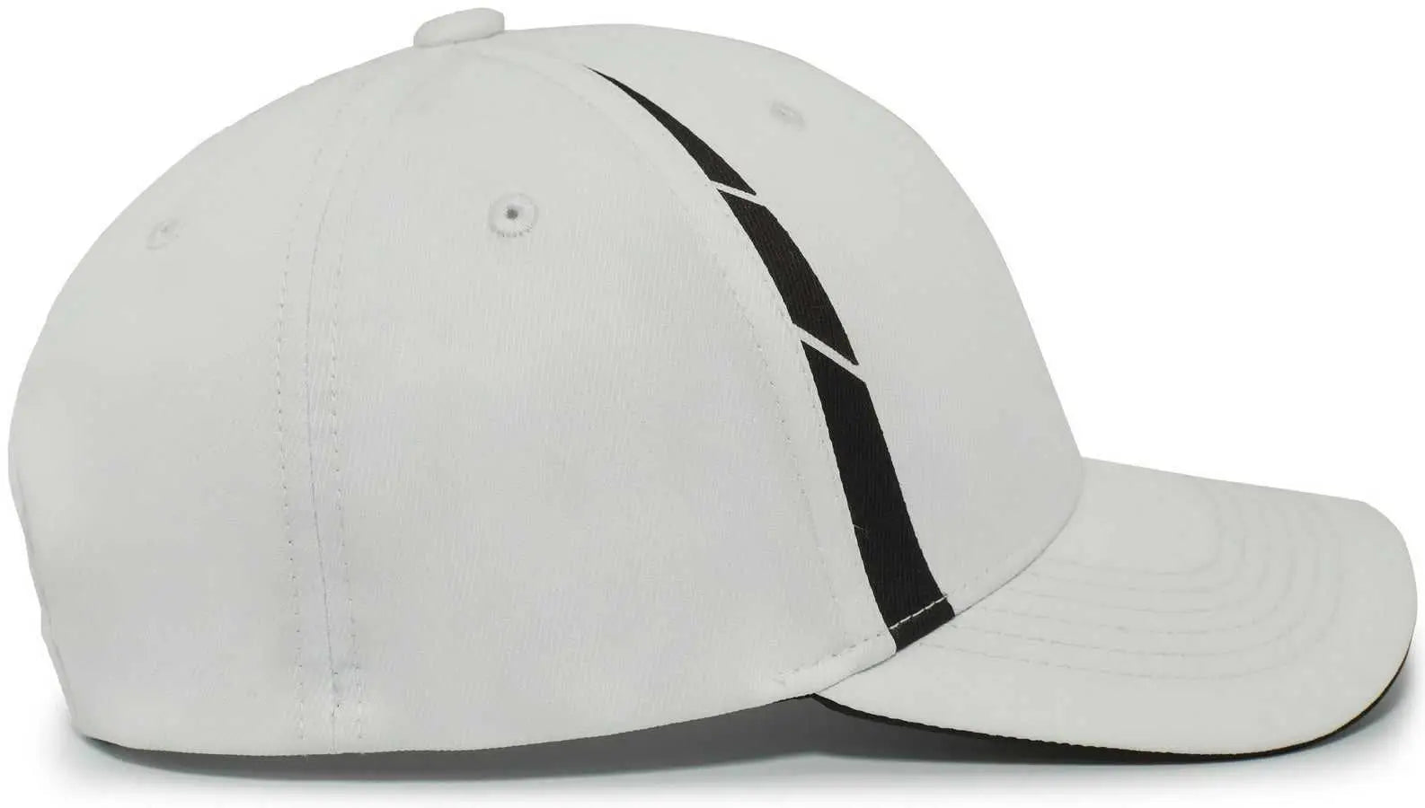 Pacific Headwear P303 Coolcore Sideline Snapback Cap - White Black - White Black / 7’’ - 7 7/8’’