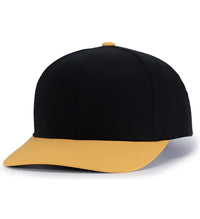 Pacific Headwear P322 Poly/Cotton Snapback Cap Black Gold Black Gold / 6 1/2’’ 7’’