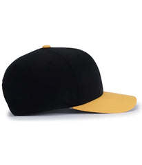 Pacific Headwear P322 Poly/Cotton Snapback Cap Black Gold