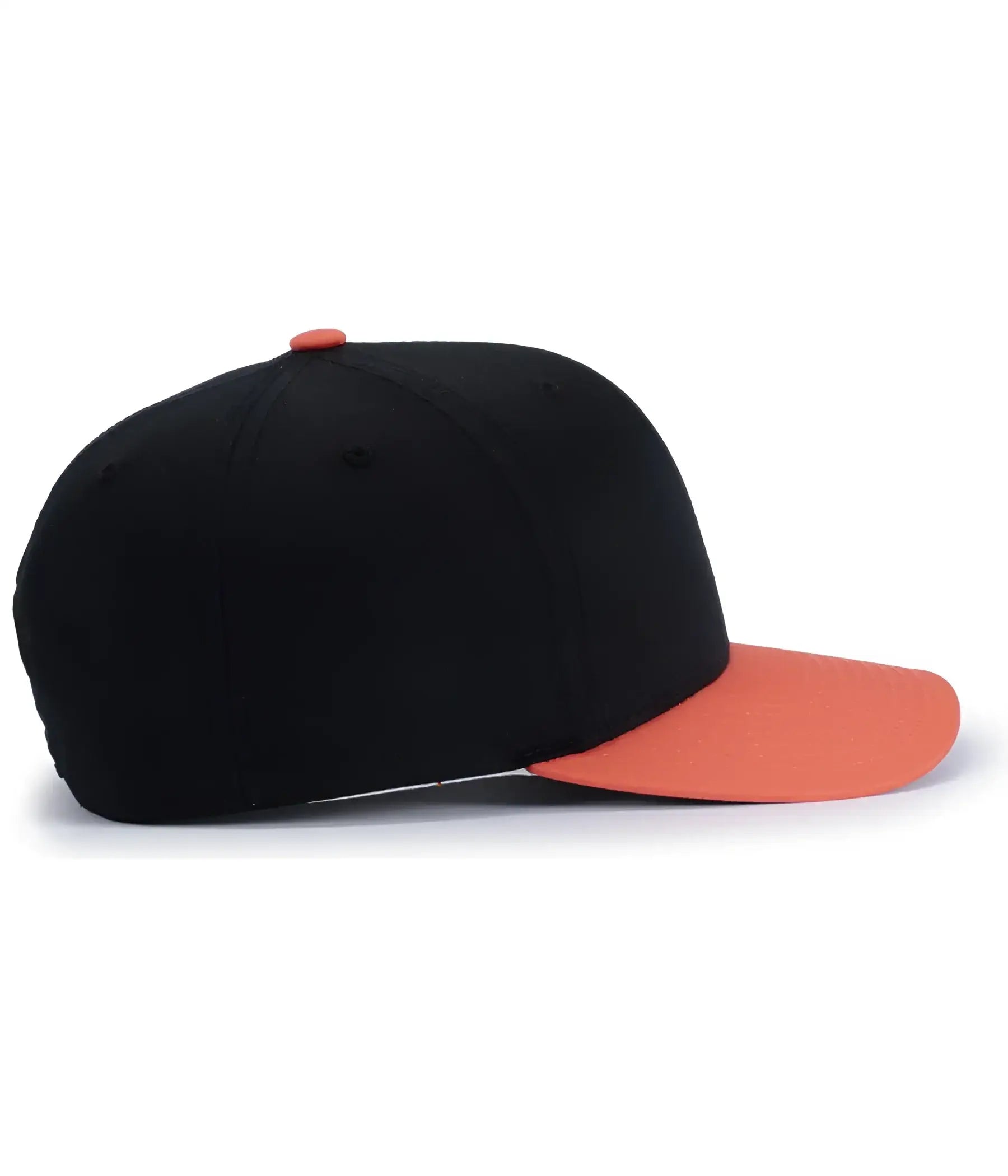Pacific Headwear P322 Poly/Cotton Snapback Cap - Black Orange