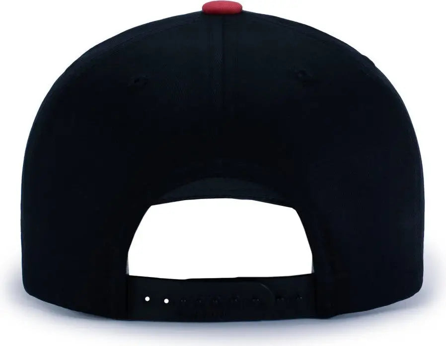 Pacific Headwear P322 Poly/Cotton Snapback Cap - Black Red