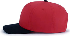 Pacific Headwear P322 Poly/Cotton Snapback Cap Red Navy