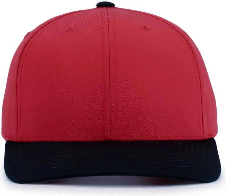 Pacific Headwear P322 Poly/Cotton Snapback Cap - Red Navy