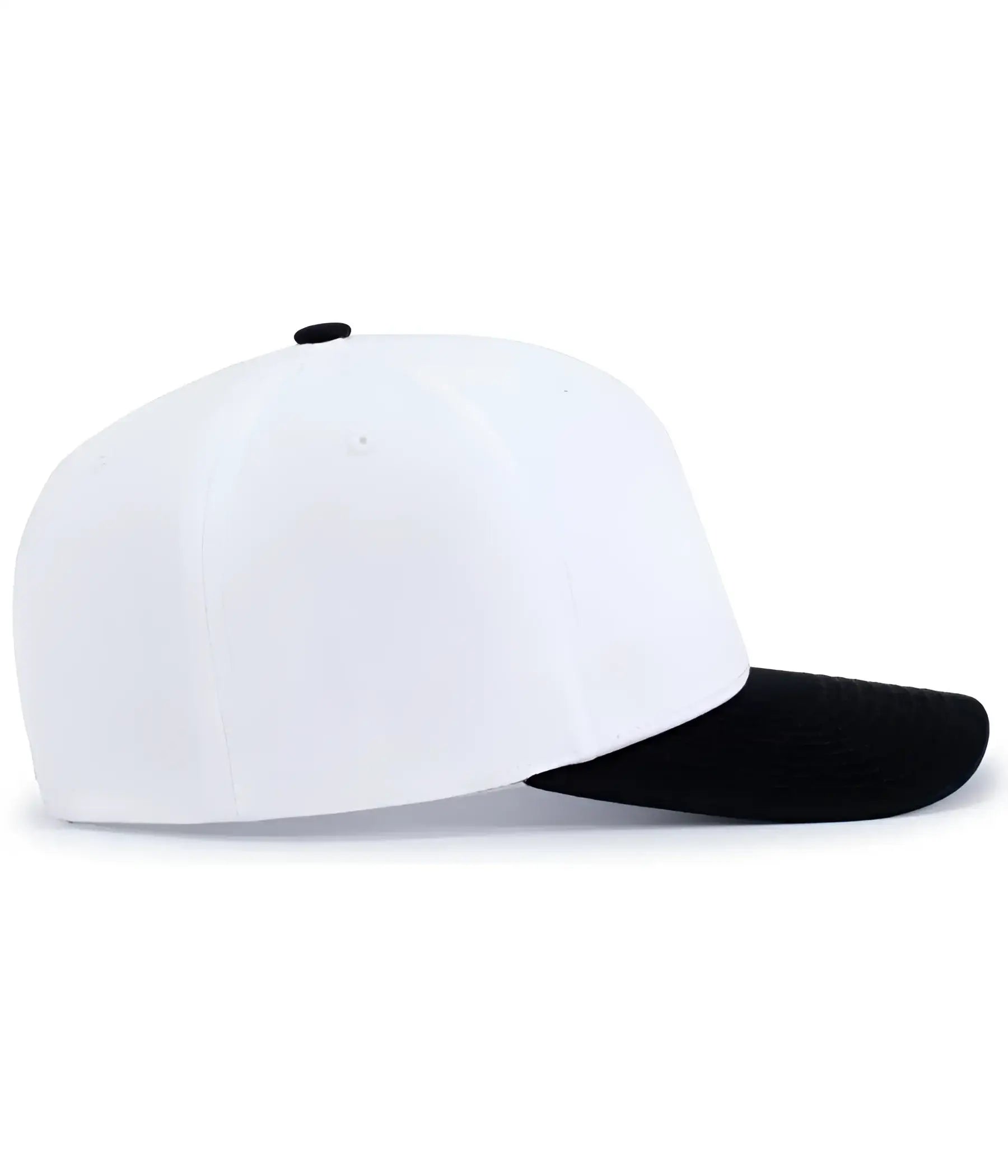 Pacific Headwear P322 Poly/Cotton Snapback Cap - White Black