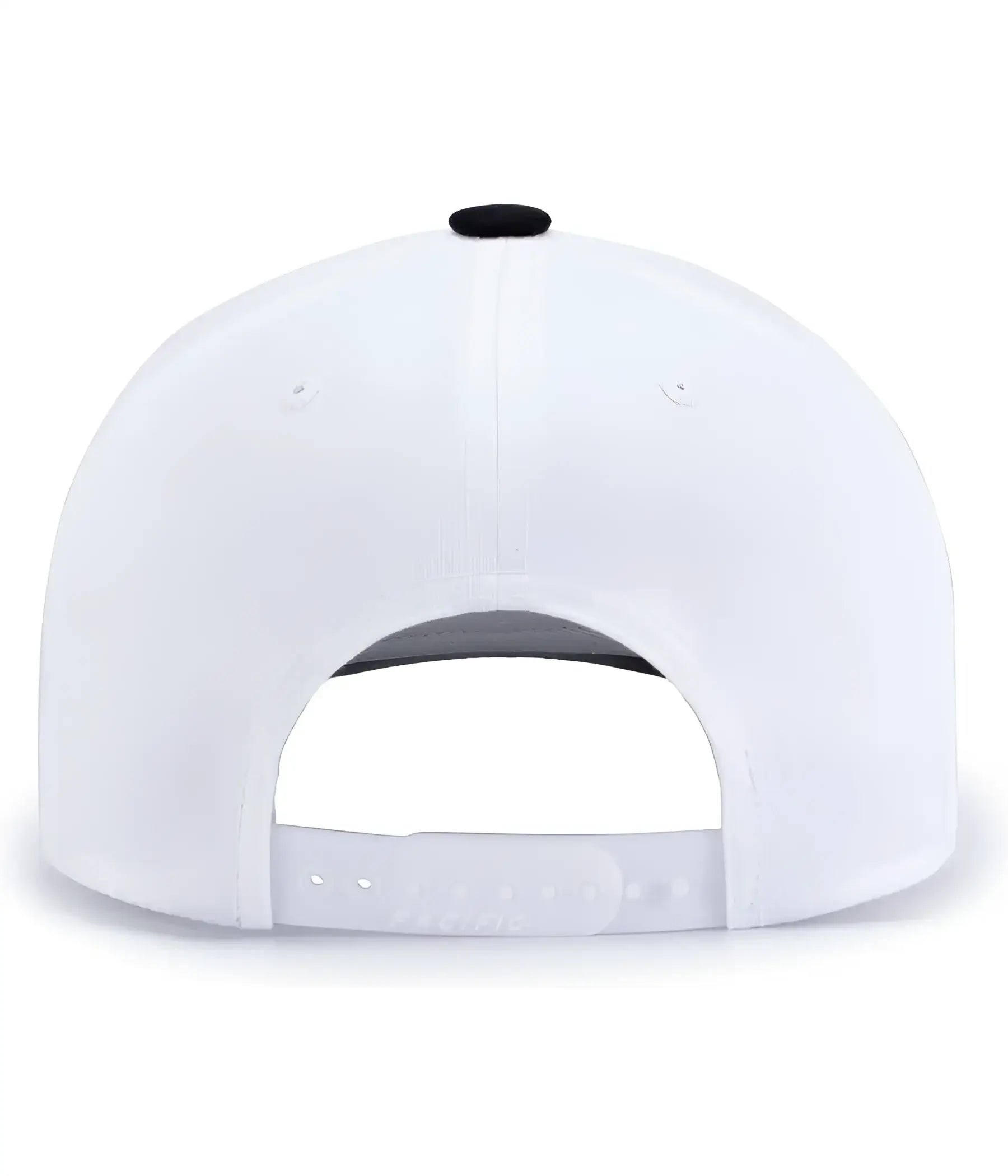 Pacific Headwear P322 Poly/Cotton Snapback Cap - White Black