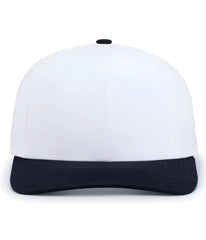 Pacific Headwear P322 Poly/Cotton Snapback Cap - White Navy