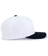 Pacific Headwear P322 Poly/Cotton Snapback Cap - White Navy