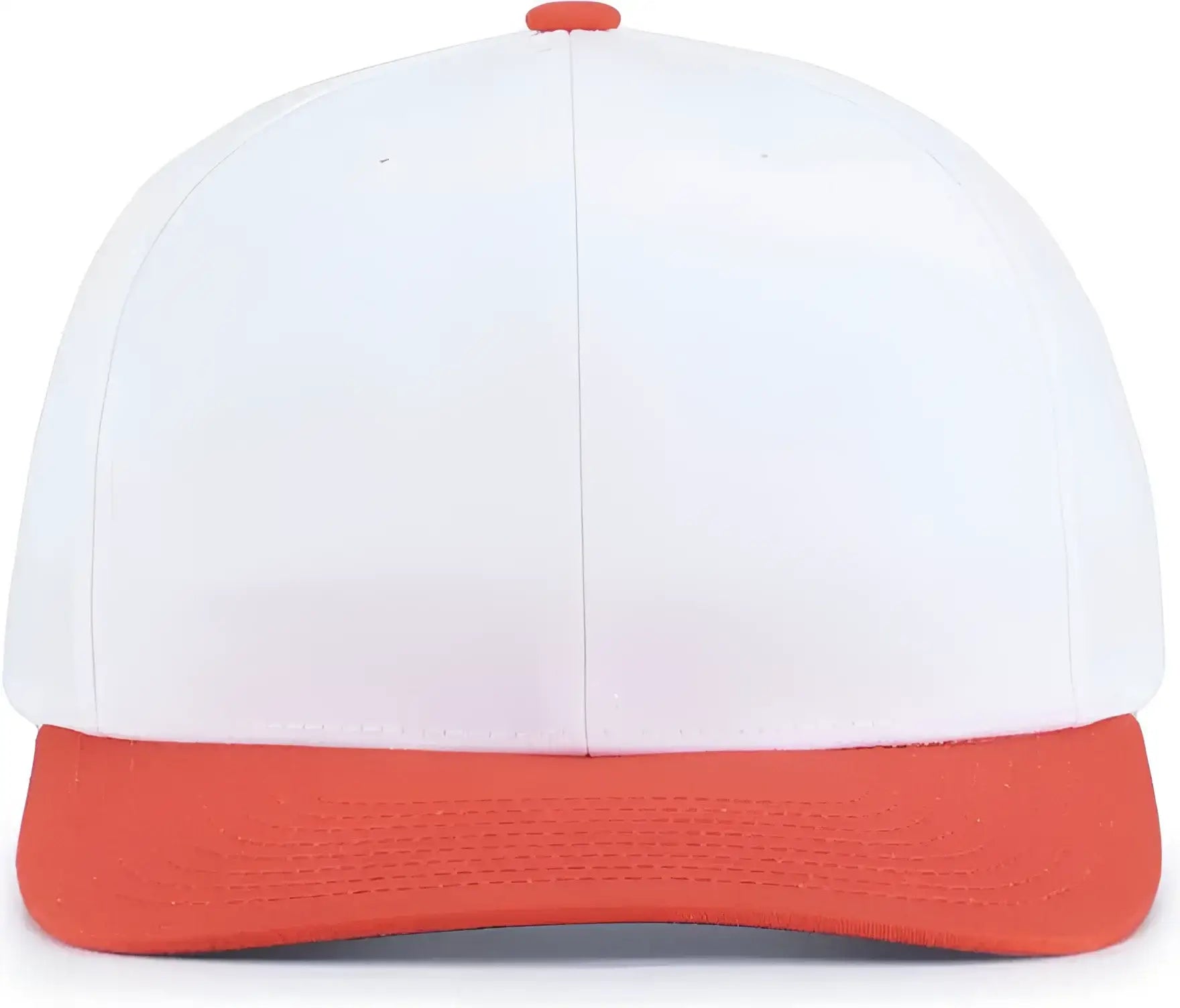Pacific Headwear P322 Poly/Cotton Snapback Cap - White Orange