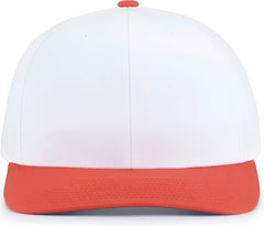 Pacific Headwear P322 Poly/Cotton Snapback Cap - White Orange